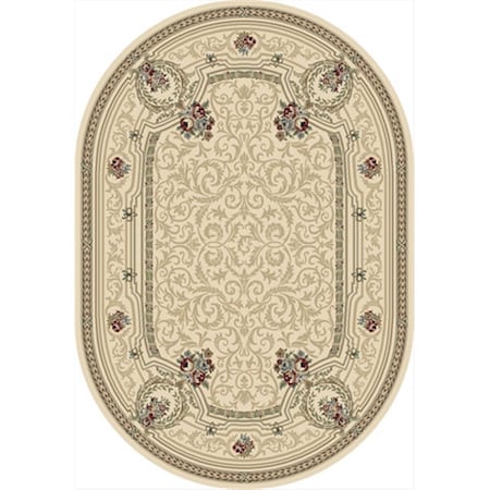 Dynamic Rugs Ancient Garden 6 ft. 7 in. x 9 ft. 6 in. Oval 57091-6464 Rug - Ivory ANOV71057091646